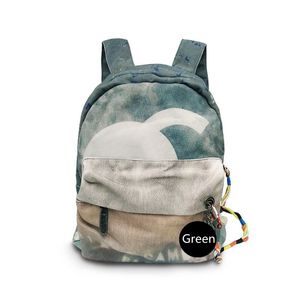 Com sacolas de designer de logotipo 2023 marca de moda Mulher Book Bag Chanele Graffiti Canvas Backpack Bolsa Bolsa Bolsa Bolsa de Bolsa Mulheres Mochilas