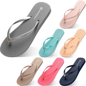 kvinnor tofflor mode flip flops beach hotell inomhus slipper trippel svart rosa vit citron grön grå blå kvinnors skor fyrtio tre