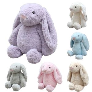 25 40CM Cartoon Simulator Bunny Ear Plush Toy Soft Rabbit Stuffed Animal Doll Toys for Kids Birthday Christmas Girlfriend Gift 210728
