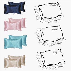 Fatapaese Solid Solid Satin Pielęgnacja skóry Jedwab Włosy Anti Pillow Case Cover Poszewka Królowa King Pełny rozmiar Xiaomi YouPin