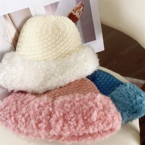 winter snow day warm Pineapple pattern weaving many color bucket cap women leisure hat