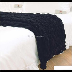 Blankets Textiles & Garden Drop Delivery 2021 Chenille Chunky Weaving Mat Throw Chair Warm Yarn Knitted Blanket Home Decor For Pography D30 2