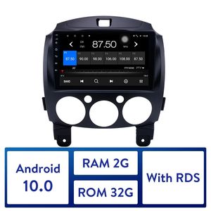 Lettore stereo radio DVD Auto 10.0 per Android per il 2007-2014 Mazda 2/Jinxiang/DE/Terza generazione con RAM da 2 GB
