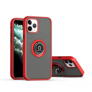 Frosted Skin Silicone Phone Cases with Magnetic Ring Stand for Iphone 11 12 13 14 15 Pro Max Xr 7 8plus Mobliephone Protective Case