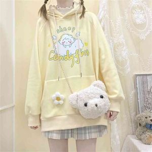 DeePOwn Kawaii Swaetshirt Mulheres Anime Hoodie Plus Size Longa Manga Impressão dos Desenhos Animados Cute e Menina Pullover Moda Coreana 210809