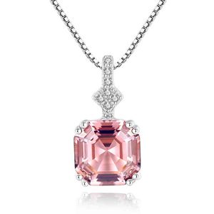 CZCITY 925 Sterling Sier Morgan Stone Necklace Luxury White Gold Plated Topaz Pendant Necklace