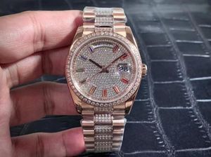 DH Maker Watch Mens 36 мм 18K Gold Diamond 128345 128348 128349 Водонепроницаемая Азия 2813 Движение механические автоматические мужские часы R700Q