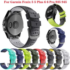 Jker 22mm Quick Release Easy Fit Silikonklocka Armbandsrem för Garmin Fenix 6 Fenix 5 Forerunner 935 945 Easyfit Wirstband H0915