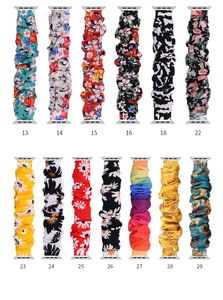 Fashion Elastic Straps Watchband Apple Watch Band Series 38mm 40mm 42mm 44mm para iwatch Cabelo Anel Strap Loop Pulseira 6 5 4 3