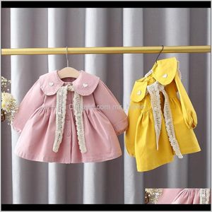 Coat Outwear Odzież Dziecko Kids Maternity Drop Dostawa 2021 Wiosna urodzonych ubrań Moda Baby Girl Kurtka Wynajem Szalik Trench Outerwe