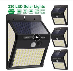 Lâmpadas de parede ao ar livre à prova d'água 230 LED solar solar solar luzes lâmpada de rua para decoração de jardim