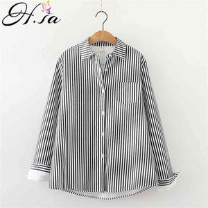 HSA Frauen Fleece Bluse und Frühling Gestreifte Dicke Warme Blusa Vintage Chic Mädchen Shirts Harajuku Casual Tops Femme 210417