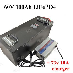 60V 100AH ​​LIFEPO4 Batteripaket med BMS för 3000W 4000W Electric Motorcycle Patrol Vehicles Agricultural Machine+10A Charger