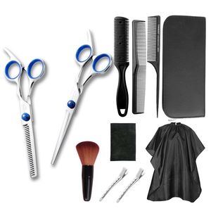 Professional Hairdressing Scissors Kit Cutting Barber Salon dresser Tool Tail comb Cape Cutter Comb Set 220125