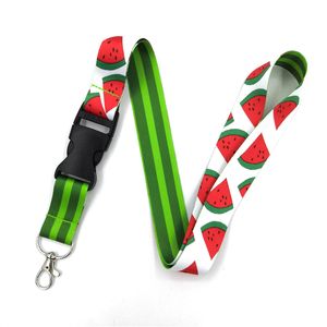 100pcs Watermelon Fruit vintage 90s women Neck Lanyard keychain Mobile Phone Strap ID Badge Holder Rope KeyChain Keyring cosplay