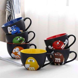 600ml Genuine American M Chocolate Beans Mugs Ceramics tea Cups Coffee Mugs Milk Mugs Breakfast Cup watrer Bottle Christmas Gift 210804