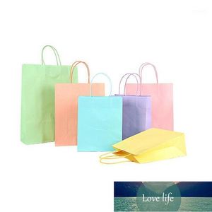 Gift Wrap 3 Size Kraft Paper Bag With Handles Bright Party Bags Multifunction Birthday Wedding Clothes Gifts 1pc1