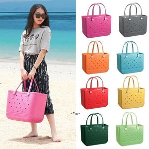 NEWStorage Bags Large Captity Beach Color Summer Imitation Silicone Basket Creative Portable Women Totes Bag LLF11365