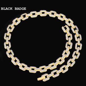 Bling iced out länk kedja halsband för män 12mm cz kaffeböna gris näsa rhinestone halsband män hip hop smycken dropshipping x0509