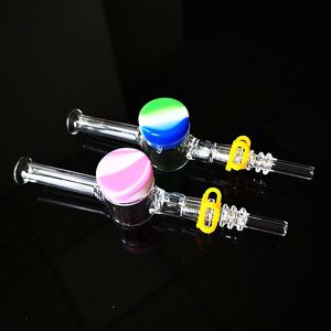 Großhandel Nektorsammler farbenfrohe Rauchhandrohre Tabakzubehör Glaslöffel Ölbrenner Rohr Shisha 18 cm NC17