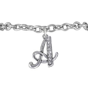 Wholesale alphabet bracelet letters resale online - Charm Bracelets Double Nose Metal Crystal Initial Letters A Bangles Alphabet Capital Jewelry For Gift Customize Design