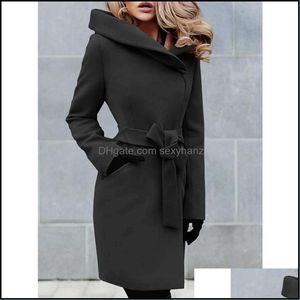 Womens Trench Coats Outerwear roupas vestuário webbel mulheres moda casaco de lã casaco casual solto longo outono inverno sobretudo vencem