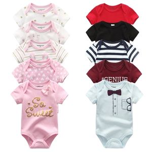 Bebé roupa unisex 5 pcs algodão bodysuits impressão nascido menino meninas roupas vestuário desenhos animados roupas de bebe 211101