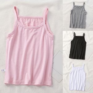 Camisoles & Tanks Kids Underwear Model Cotton Girls Tank Tops Candy Colored Vest Children Singlet Undershirt For 2-12 Years