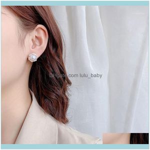 Stud Jewelrystud Lovely Korean Imitation Pearl Earrings Ivory Round Elegant Small Studs For Office Girls Gift Women Friends1 Drop Delivery 2