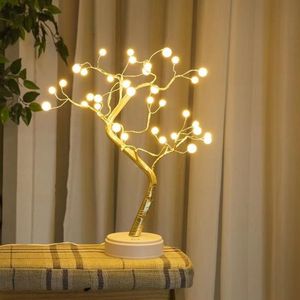 LEDナイトライトミニクリスマスツリーの銅線ガーランドランプ家の子供の寝室の装飾妖精ライトLuminary Holiday Lightingお祝いパーティーの供給