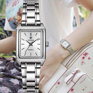 Montre Femme WWOOR Luxury Brand Womens Watches Fashion Rectangle Small Watch Woman Quartz Dress Ladies Bracelet Wrist Watch 220212