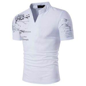 링 샤이트 여름 남성 패션 짧은 소매 스탠드 칼라 티셔츠 220304