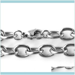 Colares pingentes j￳ias de 18 mm de largura 18 polegadas- 32 polegadas para escolher a a￧o inoxid￡vel Moda oval de link Chain Chain Chains Jewelry Chains Drop De