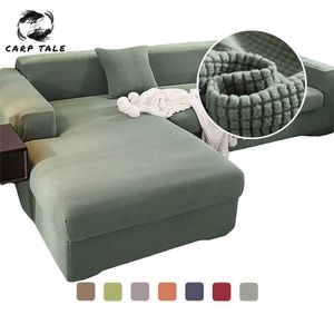 Cover di divano in velluto per soggiorno Solid Sectional Seasy Elastic Couch Home Decor Fundas Slipper Top Quality 211207