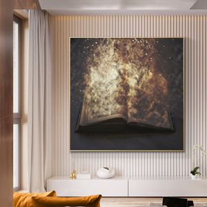 Vintage Book Poster Wall Art Canvas Painting Abstract Picture HD Printing For Living Room Home Decoration Cuadros No Frame