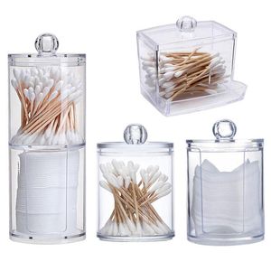 Acrylex Cosmetic Organizer: Clear Storage for Makeup, Jewelry, and More - Compact Design, Cotton Swab & Q-tip Box Included.