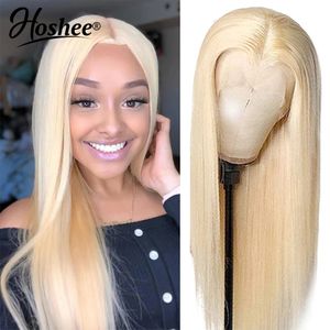 18-30inch 613 Blonde/green/blue /pink/red none Lace Front Wigs For Women Transparent Synthetic Wig Blonde Bone Straight simulation human hair