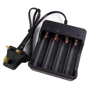 4 slots 18650 26650 Carregadores de bateria com cabo UK Plug-nos au UE para bateria de lítio recarregável 16340 14500 20700 13450 Baterias