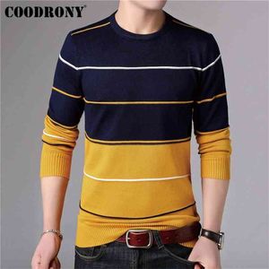 COODRONY Casual O-Neck Pull Homme Cotton Sweater Men Clothes Autumn Winter Soft Wool Pullover Long Sleeve Knitwear B015 210812