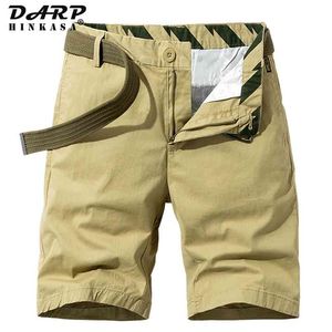 Lato Jogger Casual Mężczyźni Cargo Spodenki Khaki Luźne Krótki Marka Odzież Military 210716