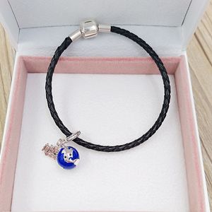 925 Серебряные ювелирные изделия изготовления Miky Mouse Globe Diy Charm Bracelet Bracelet Bracelet Gift