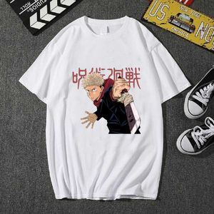 Jujutsu Kaisen Round Neck 반소매 캐주얼 힙합 애니메이션 티셔츠 Y0809