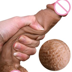 Real Skin Feel Silicone Soft Dildo Suction Cup Realistic Penis Big Dick Sex Toys For Woman Products Strapon Dildos For Women Y0408