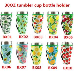 Drinkware Handle 10 StylesNeoprene Tumbler Holder Cover Bags 30 OZ Reusable Insulated Sleeve bag Coffee Mugs DD190