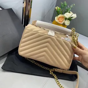Wholesale fashion high quality genuine leather handbag shoulder messenger bag ladies luxury chain lock cowhide clutch bag designer dicky0750