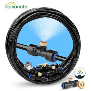 Misting System Drip Irrigation Garden Watering 8M Misting Line +7 Brass Mist Nozzles + a Brass Adapter(3/4") for Garden Orchard 210610