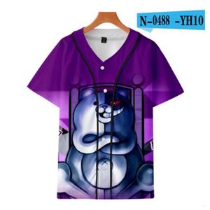 Uomo Summer Baseball Jersey Bottoni T-shirt 3D Stampato Streetwear Magliette Camicie Abbigliamento Hip Hop Buona qualità 049