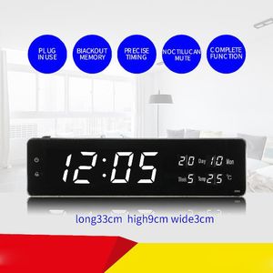 Zegary ścienne 2-calowy aluminiowy kwadratowy cyfrowy budzik z kalendarzem