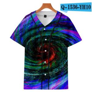 Man sommar baseball jersey knappar t-tröjor 3d tryckta streetwear tee shirts hip hop kläder bra kvalitet 02