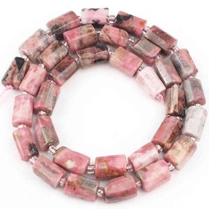 6x9mm Natural Rhodochrosite Stone Beads Faceted Cylinde Shape Gem Loose Spacer Bead For Jewelry Making DIY Bracelets 15"inches